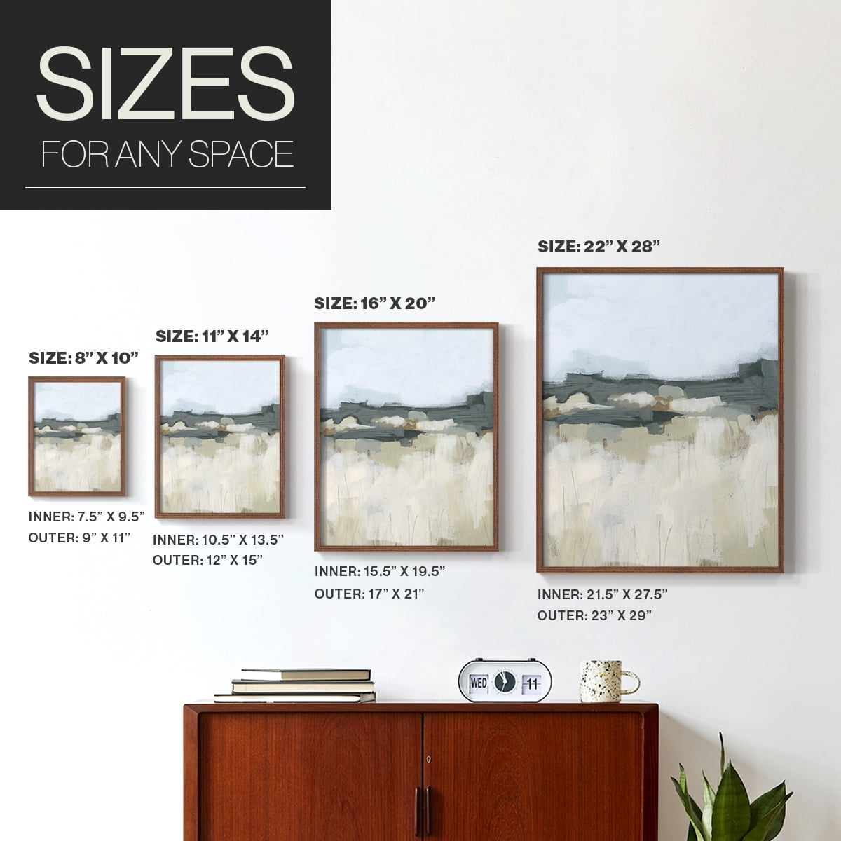 Brushstroke Badlands I Framed Print in Brown Solid Wood Framed Print No Nail Hanging