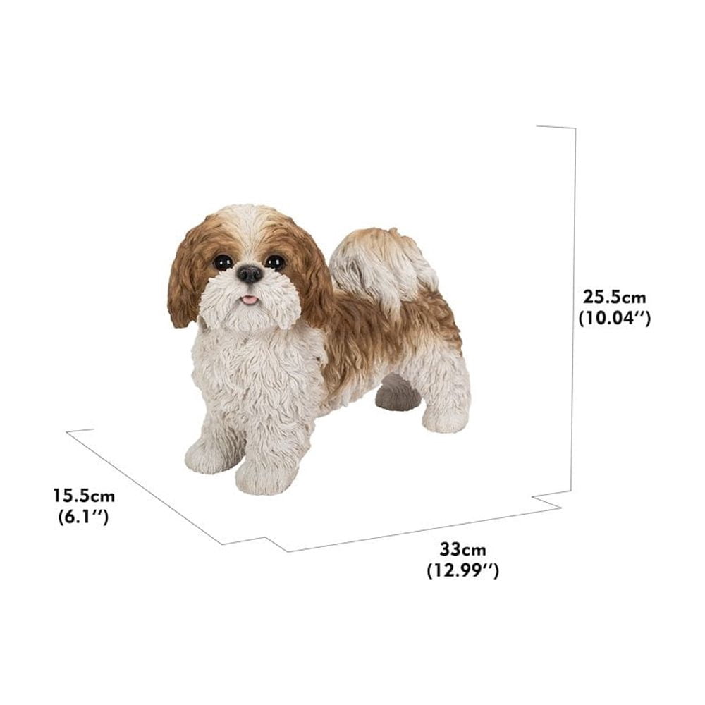 Hi-Line Gift Brown & White Standing Shih TZU