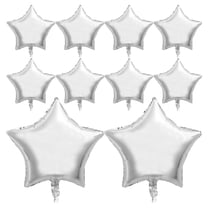 CTIRCHIU 10Pcs Party Foil Balloons Plated Silver Star Shape for Anniversary Wedding Material