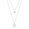 thumbnail image 1 of Collar De Plata Con Colgante De Corazón De Dos Capas, Cadena De Gargantilla Para Mujer Y Niña Sunnimix Cadena de clavícula collar doble en forma de corazón, 1 of 5