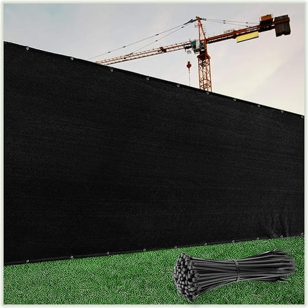 ColourTree 4 x 20 Black Fence Privacy Screen Windscreen Cover Shade Fabric Cloth 90% Visibility Blockage with Grommets Heavy Duty Commercial Grade Zip Ties Included - (We Make Custom Size)