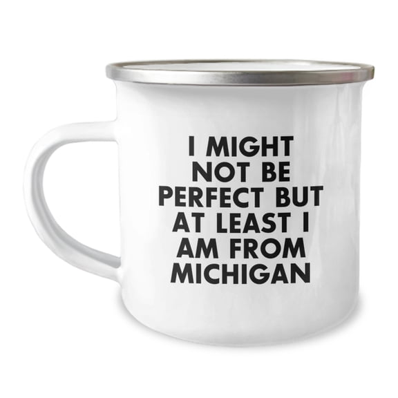 Michigan Camping Mugs, Funny Gifts for Men from Michigan, Camping Lover Mug, Christmas Unique Gifts, I Might Not Be Perfect But At Least I Am From Michigan