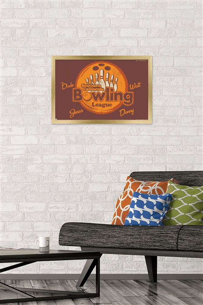 The Big Lebowski - Bowling League Wall Poster, 14.725" x 22.375", Framed