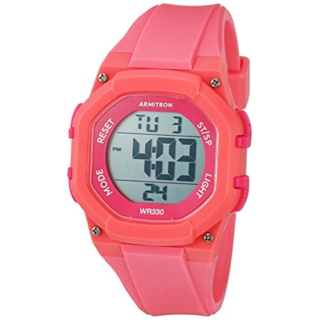 Armitron armitron sport women's 45/7080pnk hot pink accented digital