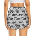 thumbnail image 4 of Uemuo Gray Tractor Pattern Women's Athletic Shorts High Waisted Running Shorts with Liner Pockets Gym Elastic Workout Shorts-XX-Large, 4 of 9