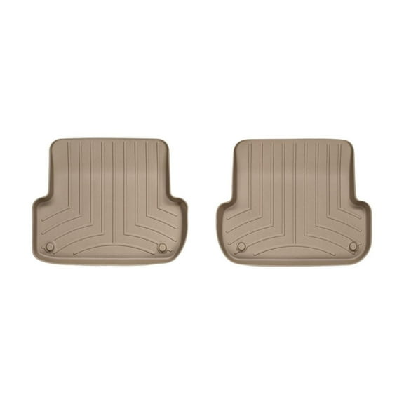 WeatherTech Custom Fit FloorLiners compatible with Audi S4, A4, RS4 - 2nd Row (2-Piece Liner), Tan