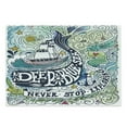 thumbnail image 1 of Whale Cutting Board, Mammal on Wavy Ocean Design Swimming to an Island Palm Trees Print, Decorative Tempered Glass Cutting and Serving Board, Large Size, Blue Pink and Green, by Ambesonne, 1 of 1