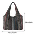 thumbnail image 2 of 8107 Bolso tela gran capacidad con un hombro étnico a rayas coloridas moda-PZ20240103008206 Marrón, 2 of 7