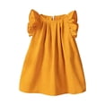thumbnail image 5 of Grils Dress , Easter Dresses Girls Elegant Girls Summer Dress With Ruffle Sleeves Soft Solid Color A Line Dress For 1 6 Years Girls, 5 of 5