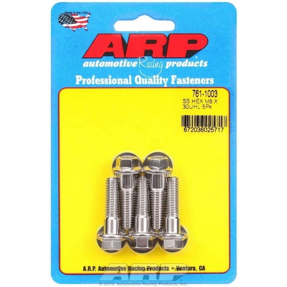 ARP 761-1003 8 mm x 1.25 in. Stainless Steel 6 Point Bolt Kit - Set of 5