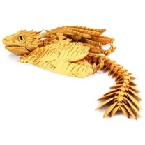MagicXflow Feathered Wyvern Dragon, 3D Printed Dragon, Articulated Dragon, 3D Printed Toys, Desktop Pet (G)