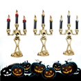 thumbnail image 2 of facefd Halloween Decoration Skeleton Candlesticks Holder Candle Light Home Party Ornament Decor No.1, 2 of 5