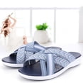 thumbnail image 4 of Zapatos Mujer Sandalias Cruzadas Cuña Punta Redonda Gran Tamaño Europeas Y Americanas para Mujer (Azul 38), 4 of 9