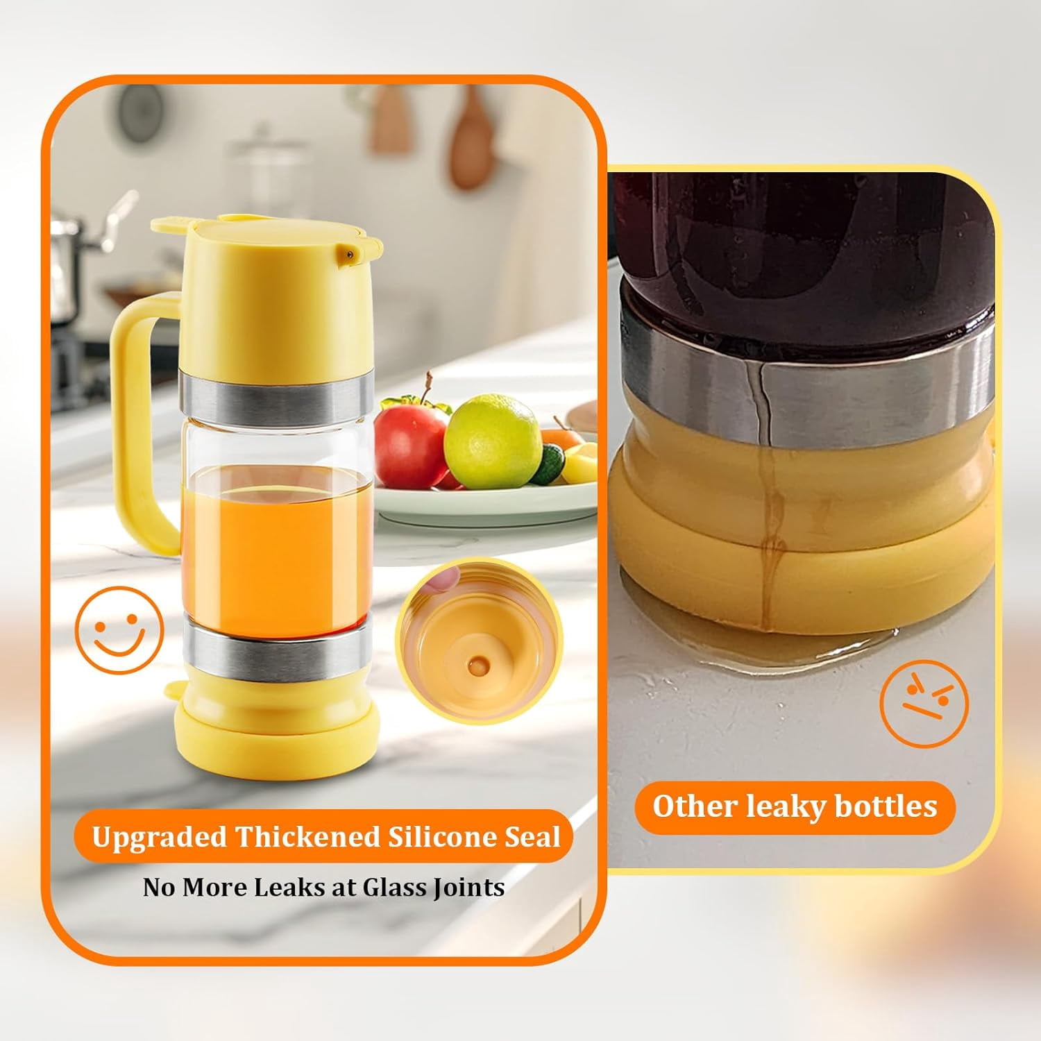 Glass Honey Dispenser No Drip - 9 OZ Honey Pot Honey Jar with Handle - Maple Syrup Dispenser