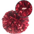 thumbnail image 2 of LAICAIW 2PCS Red Pom Poms Cheerleading with Baton Handle for Team Spirit Sports Dance Cheering, 2 of 7