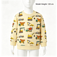 thumbnail image 4 of Gaxelrn Toddler Boys Cotton Construction Truck Print Long Sleeve Crew Neck Sweatshirt,Size 5-6 T, 4 of 6