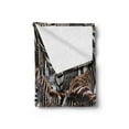 thumbnail image 2 of Wildlife Soft Flannel Fleece Blanket, Herd of Zebras and Wildebeest Drinking Water in Serengeti Tanzania Picture, Cozy Plush for Indoor and Outdoor Use, 50" x 60", White Black Brown, by Ambesonne, 2 of 5
