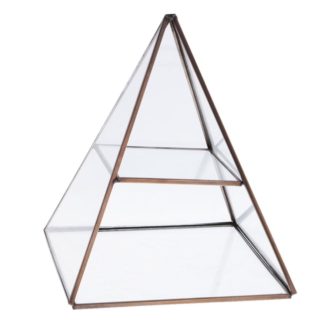 Glass Geometric Terrarium Faceted Tabletop Plants Container Bronze