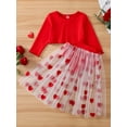 thumbnail image 2 of Bagilaanoe 2Pcs Toddler Baby Girls Valentine's Day Outfits Long Sleeve Crop Tops + Heart Print Mesh Skirt with Shorts 1T 2T 3T 4T 5T 6T Kids Casual Skirt Set, 2 of 9