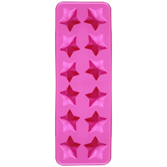 Beautynvta Candy Chocolate Mold, Silicone Ice Tray Mold, 12 Stars Compartments Ice Tray Muffin Pan, DIY Mold Use for Cake Jelly Pudding
