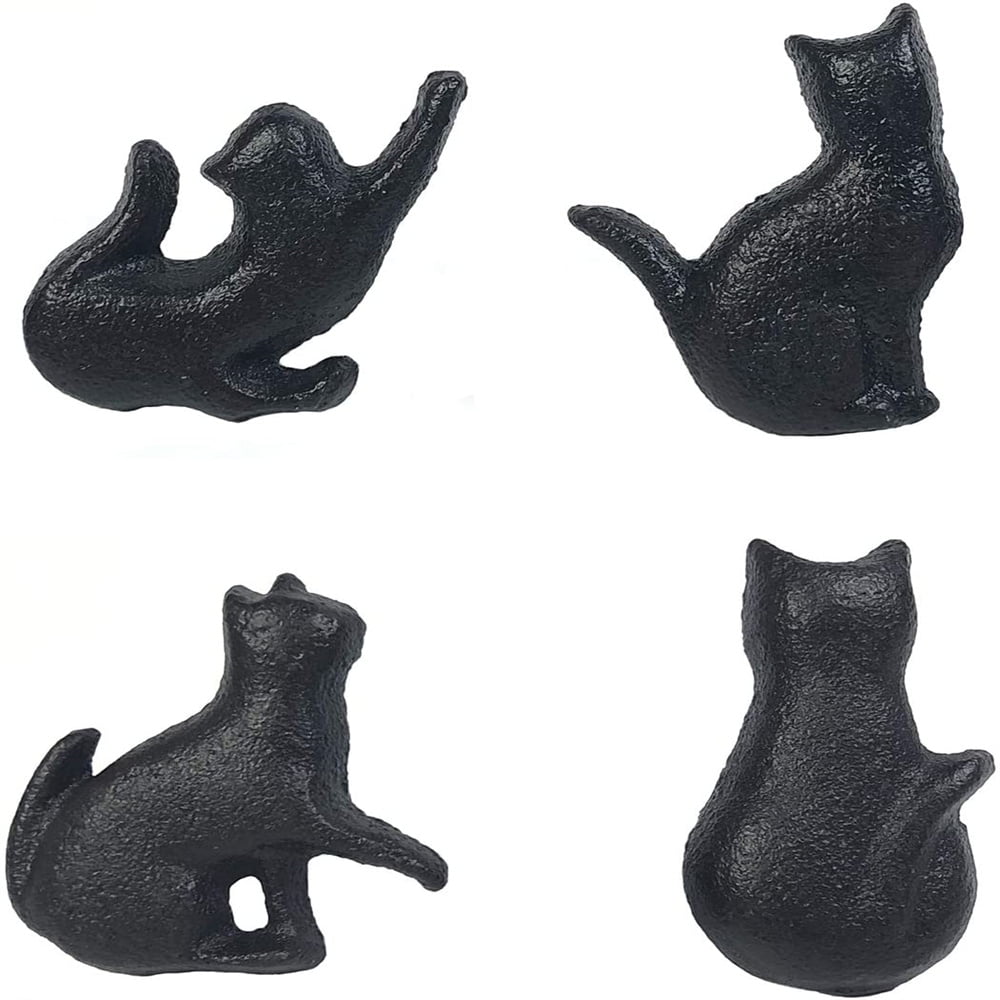 Vintage Cat Drawer Handle Pull Knobs, Antique Cast Iron Cat Shape Drawer Knobs Retro Decorative