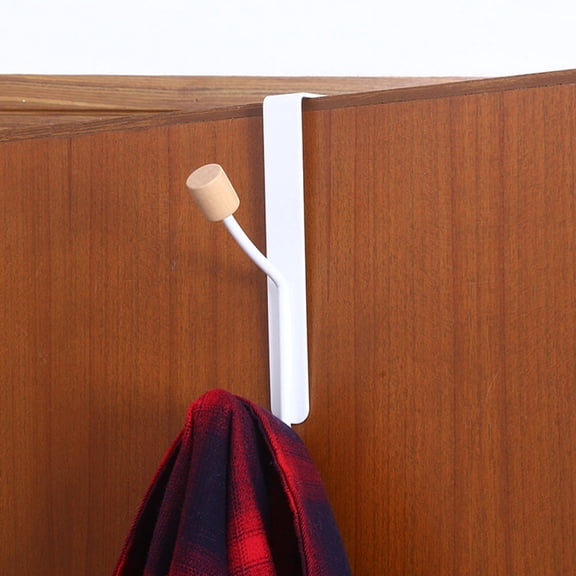 DEEPCRAFF 2Pcs Over The Door Hooks White Iron Clothes Coat Towel Rack Home Storage