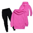 thumbnail image 3 of Bbay Girls Boys 2 Pieces Sweatsuit Sets Basic Solid Full Zip Up Hoodie Sweatshirt and Jogger Sweatpants Sets Athletic Tracksuit Winter Outfit Outwear for Kids Girl Boy Size 6-7, 3 of 5