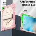 thumbnail image 4 of Shockproof Case for Apple iPad 6th 5th Generation 2018 2017 / iPad Air 2 9.7 Inch, Rotating Kickstand Pencil Holder Shoulder Strap Hand Strap Kids Friendly Bumper Cover, Rosegold, 4 of 8