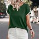 thumbnail image 5 of Top de cuello redondo de manga corta casual de color sólido de verano para mujer OAVQHLG3B Store  lin121212, 5 of 5