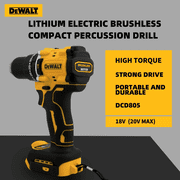 DeWalt® 20V MAX DCD805 Hammer Drill, Brushless Cordless 1/2 in, Compact With 2-Speed Setting With LED Work Light(Tool Only)