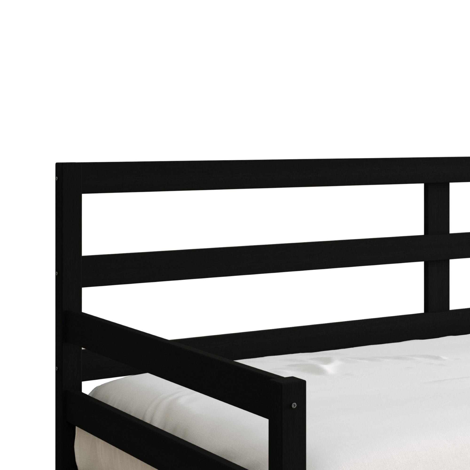 Home Design Towson Twin Daybed with Solid Wood Frame, Slatted Sides and Back, Stylish Seating and Sleeping Solution, Durable, Black