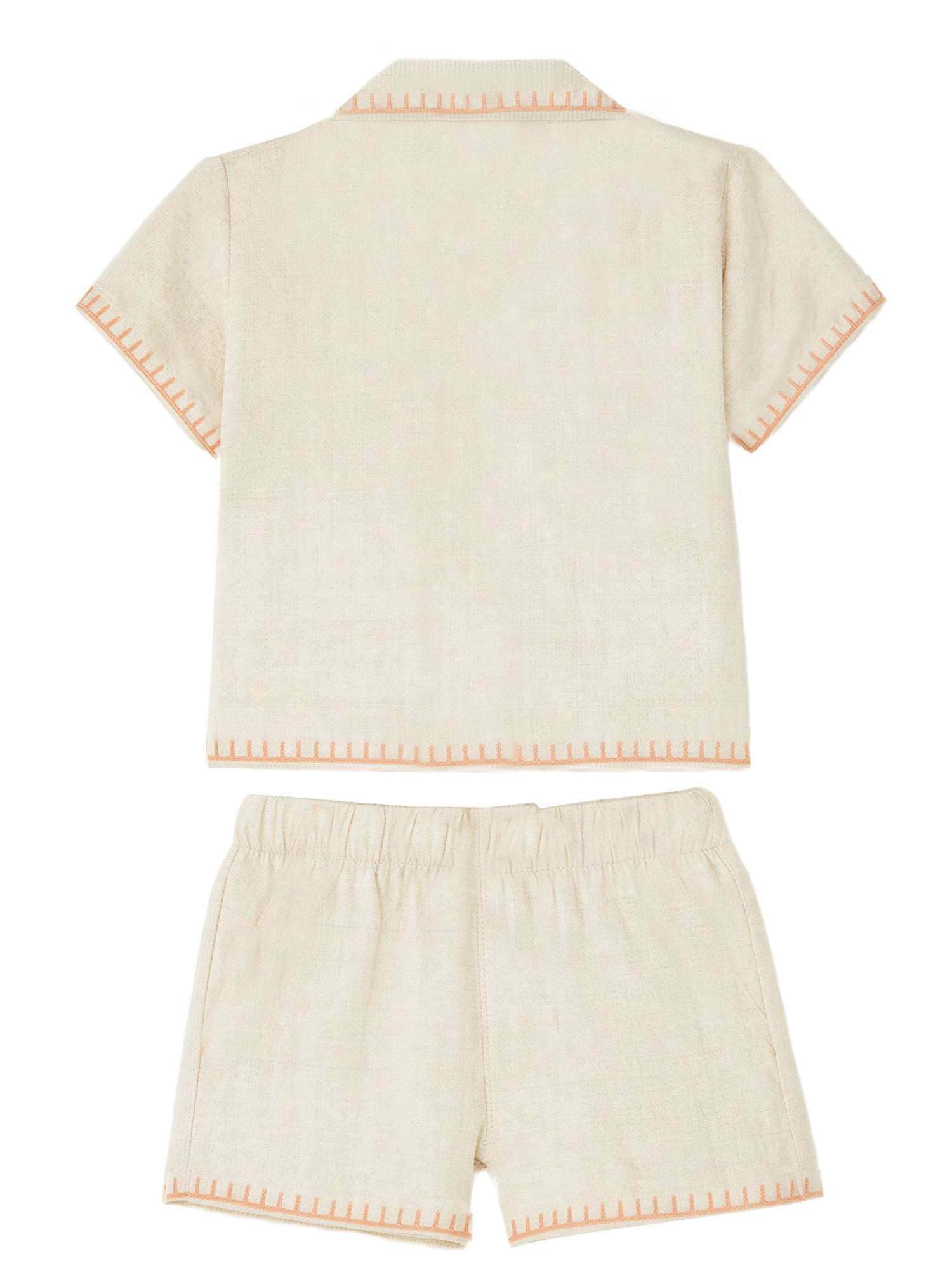 Mickey and Pluto Baby Boy Linen Short Set, Sizes 0/3 Months-24 Months