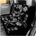 thumbnail image 3 of Yuyamidu 14 Pack Dragonfly Car Seat Cover Set Flower Steering Wheel Cover Seat Belt Covers Center Console Cover Headrest Covers KeychainCoasters Auto Accessories, 3 of 7