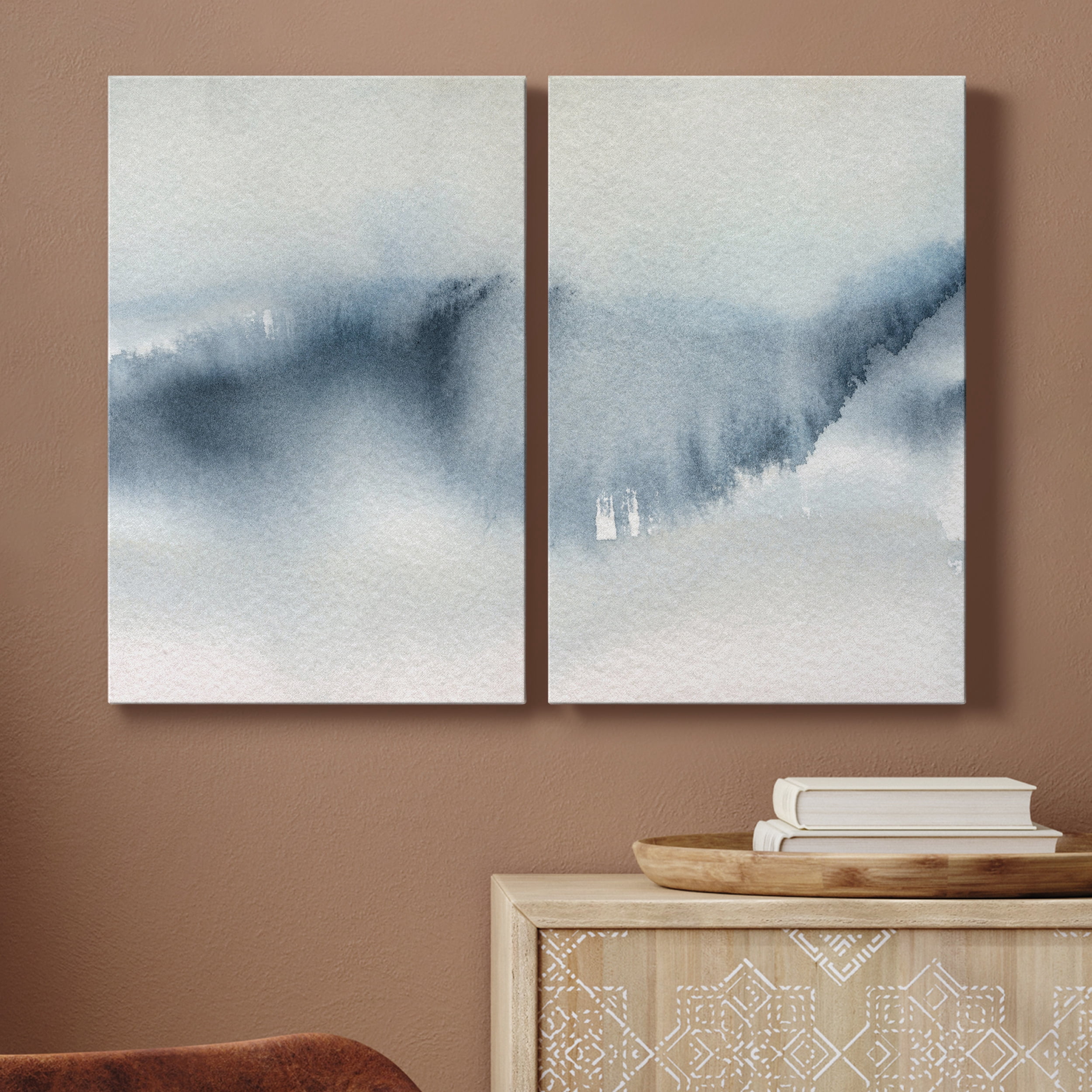 Summer Rain I Premium Gallery Wrapped Canvas - Ready to Hang - Set of 2 - 40 x 60 Each