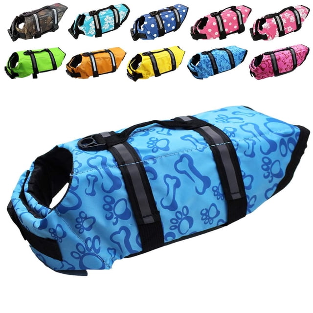 Easy-Fit Dog Life Jacket with Reflective Stripes Safety Swim Vest-blue-xl