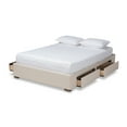 thumbnail image 3 of Baxton Studio Leni Modern and Contemporary Beige Fabric Upholstered 4-Drawer Queen Size Platform Storage Bed Frame, 3 of 10
