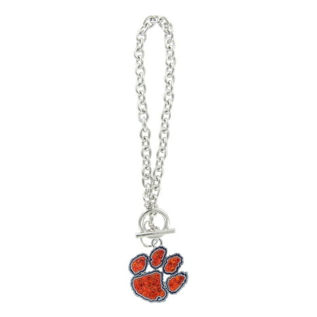 Clemson Tigers Crystal Charm Bracelet