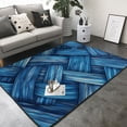 thumbnail image 2 of Blue Fabric Mix Drawing Style Print Washable Rugs Area Rugs for Living Room Large Bedroom Kitchen Rug Non-Slip Low-Pile Entryway Rug Floor Mat Carpet for Dining Laundry Room Office Rug 80x58 inch, 2 of 4