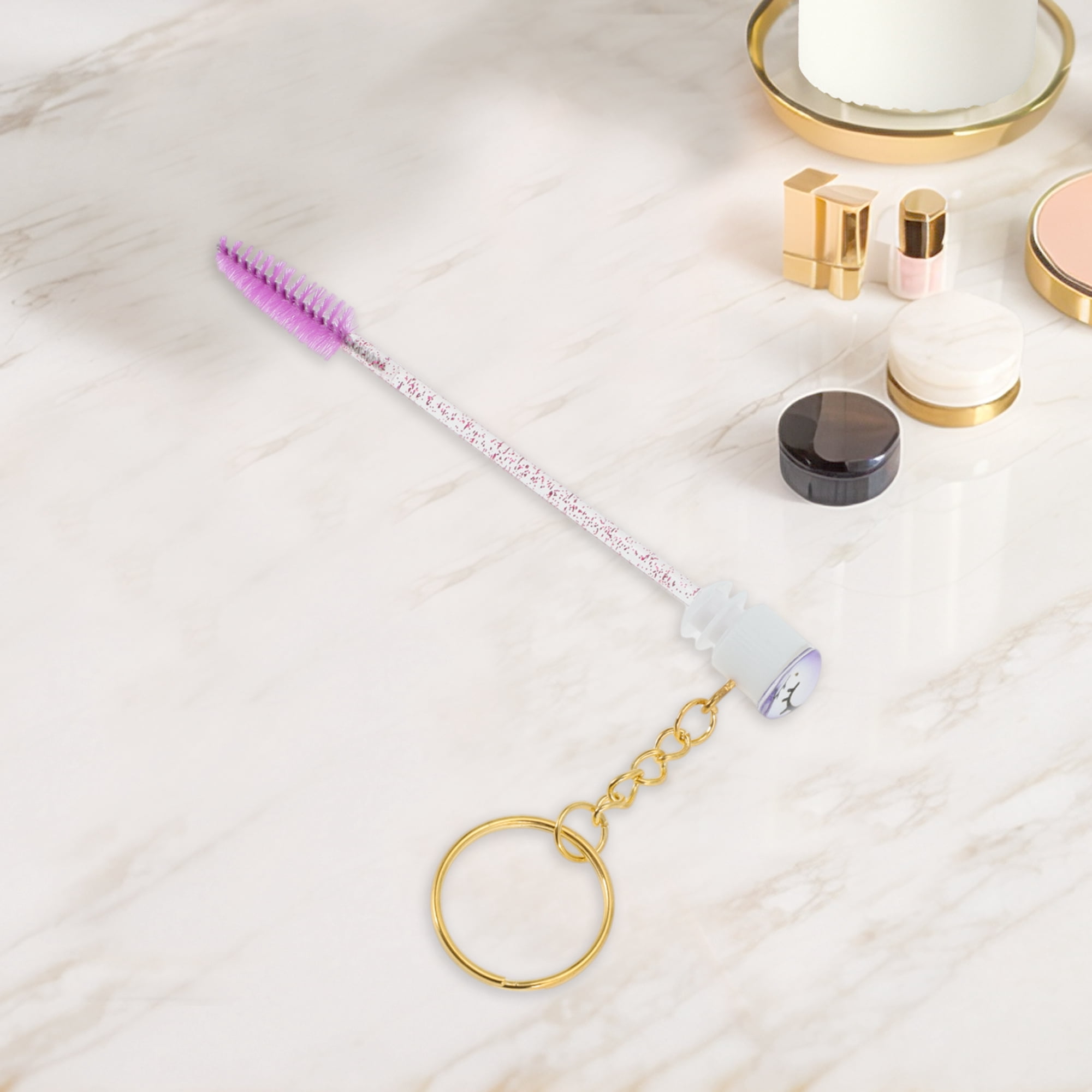 Unique Bargains 1 Pc Compact Eyelash Brush in Tube Design with Gold-Tone Buckle Purple