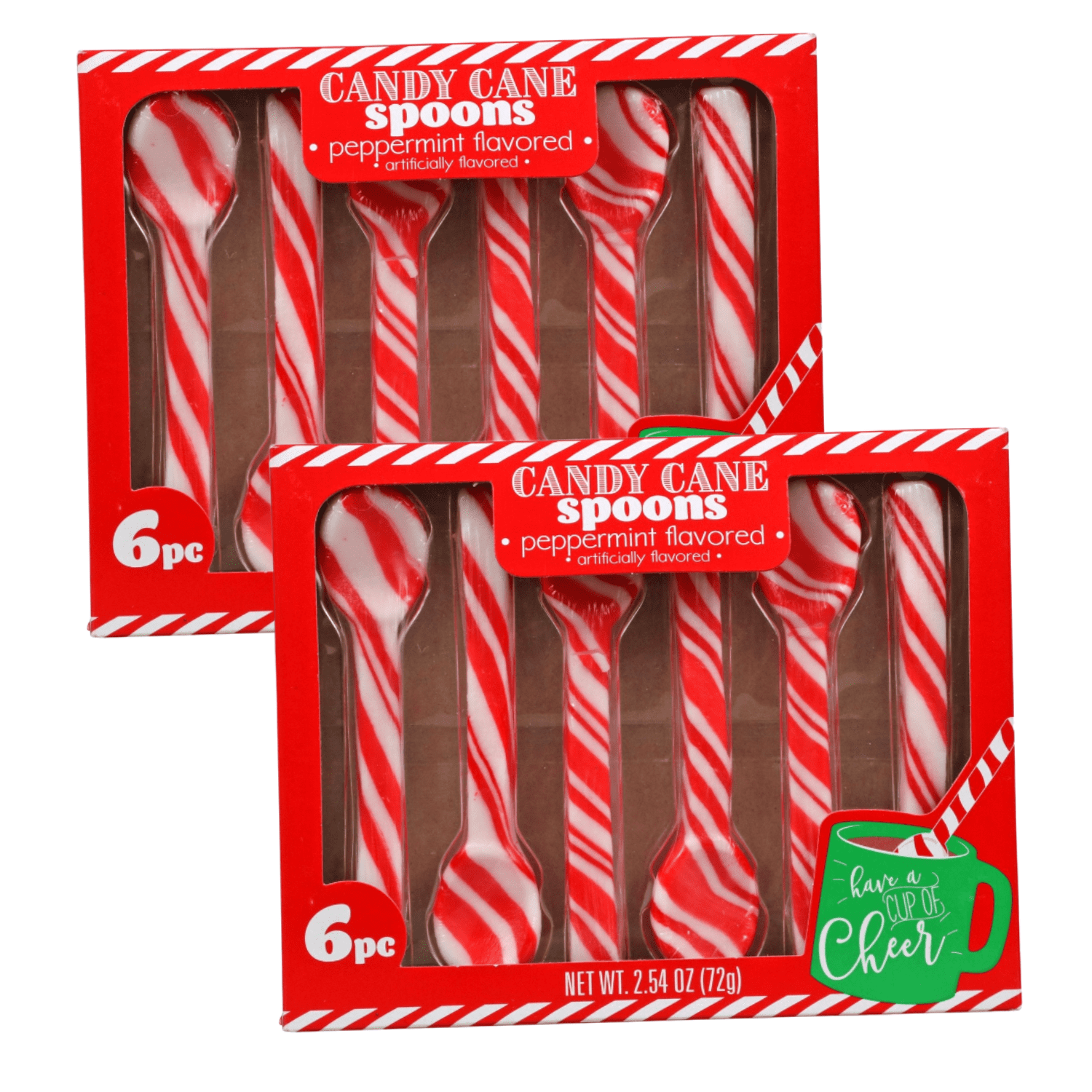 Candy Cane Spoon Peppermint Flavored Edible Hard Candy Spoon Traditional Christmas Candies
