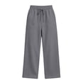 thumbnail image 4 of Fleece Wide Leg Pants for Women Ghalytn High Waist Sweatpants - Casual Loose Trousers with Pockets, 4 of 8