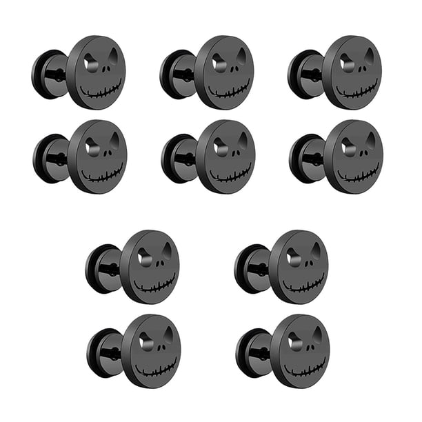 Tachuelas para el oído Pendientes de piercing Pendientes de acero inoxidable Mujer de acero inoxidable 10mm de joyería de moda Regalos para Halloween 5 paquetes Inevent AP004950-00