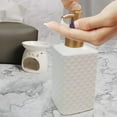 thumbnail image 4 of Gold Soap Dispenser, Ceramic Lotion Pump Bottle with Refined and Vintage Emboss, Home Decoration for Bathroom or Kitchen (White), 4 of 7