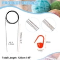thumbnail image 2 of Uxcell Knitting Needles Size US 3(3.25mm) Circular Needle 47 Inch(120cm) Round Metal Stainless Steel Needle for Handmade Projects DIY Knitting, 2 of 7