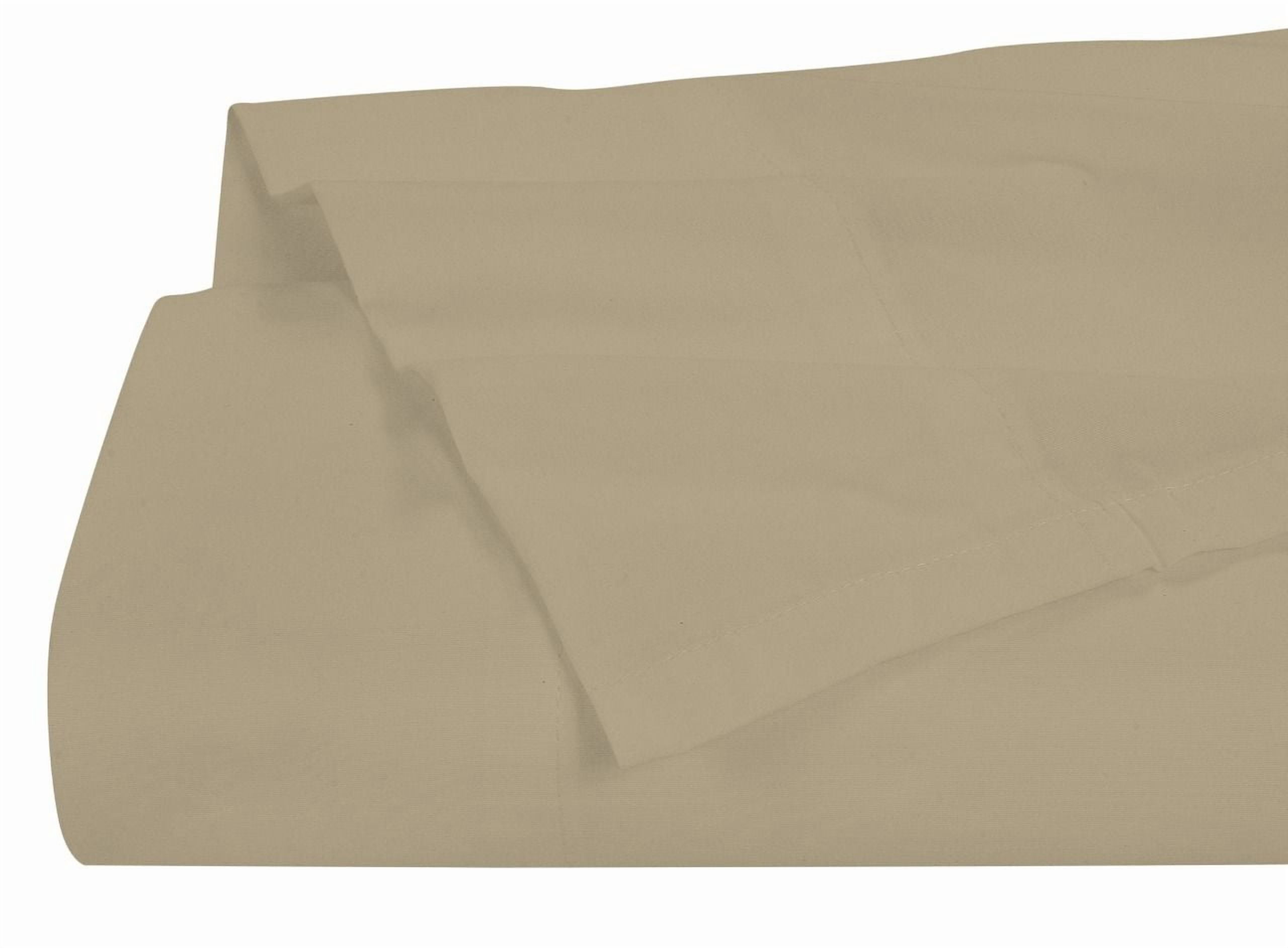 Mainstays 300TC Cotton Rich Percale Easy Care Bed Sheet,BrownStone Full Flat Sheet