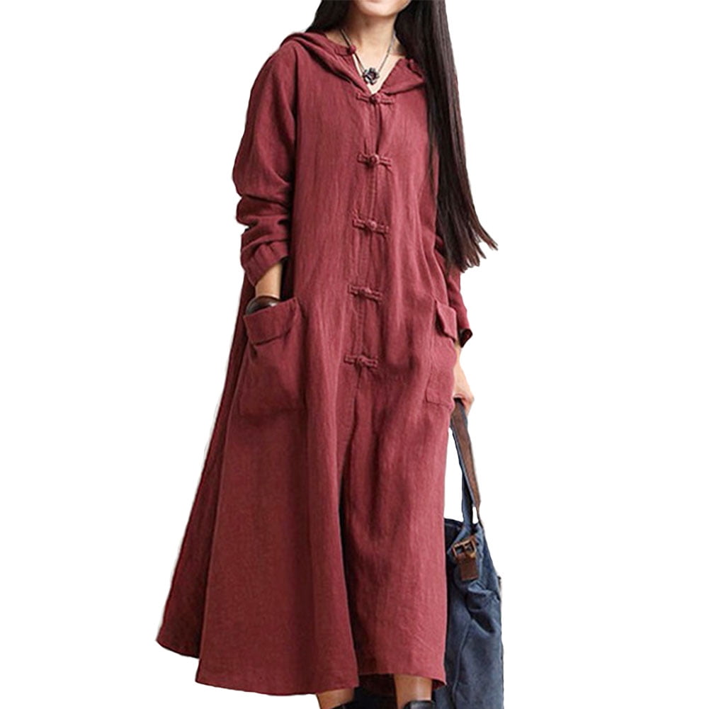 long sleeve linen maxi dress