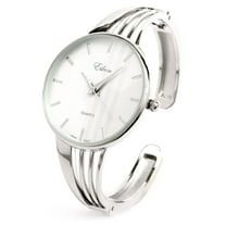 Silver String Style Band Luxury Women's Bangle Cuff Watch