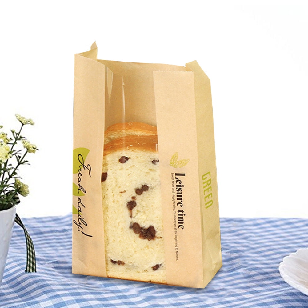 Download Pack Of 50 Kraft Paper Bread Loaf Bag With Front Window Paper Lunch Bags Baking Packaging Shredded Toast Bag For Home Kitchen Bakery 9 3 X 4 7 X 2 In Food Service Equipment Supplies Disposables