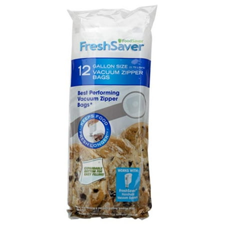 FoodSaver FreshSaver Gallon-Size Zipper Bags, 12-Count