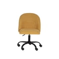 thumbnail image 4 of Linon Chaise de Bureau Pivotante Réglable Stormy Base en Métal Noire en Tissu Jaune, 4 of 17